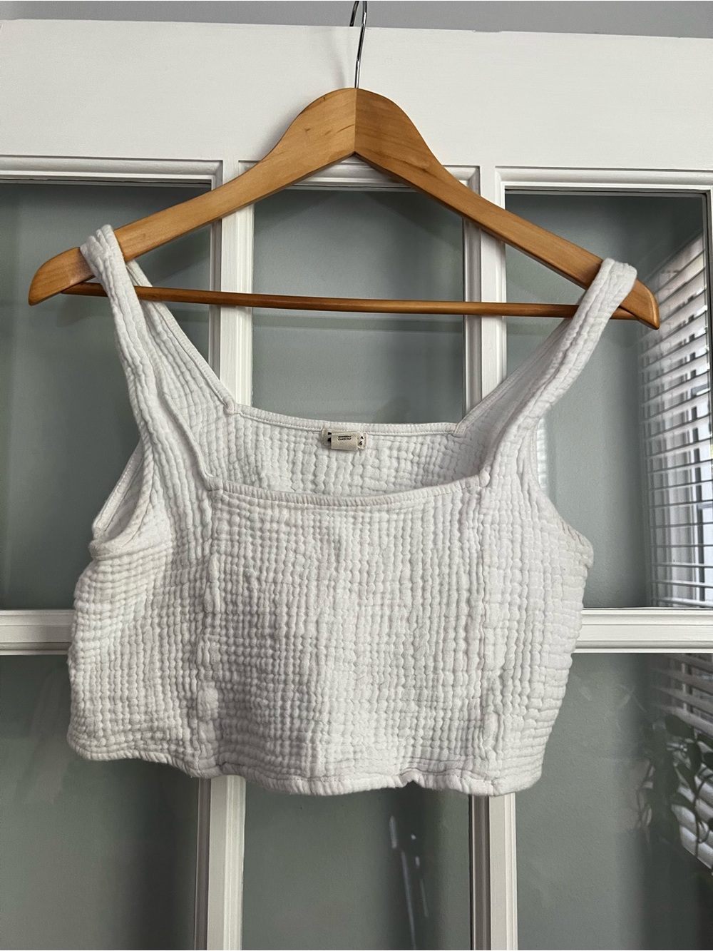 Billabong White Quilted Square-Neck Crop Top
